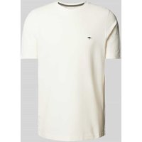 Fynch-Hatton T-Shirt mit Logo-Stitching in Offwhite Melange, Größe XXXL von FYNCH-HATTON