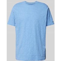 Fynch-Hatton T-Shirt mit Logo-Stitching in Rauchblau Melange, Größe L von FYNCH-HATTON