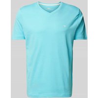 Fynch-Hatton T-Shirt mit V-Ausschnitt in Aqua, Größe XXXL von FYNCH-HATTON