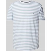 Fynch-Hatton T-Shirt mit geripptem Rundhalsausschnitt in Hellblau, Größe XL Fynch-Hatton T-Shirt mit geripptem Rundhalsausschnitt in Hellblau, Größe XL von FYNCH-HATTON