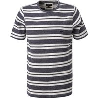 Fynch-Hatton Herren T-Shirt blau Baumwolle gestreift von FYNCH-HATTON