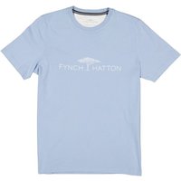 Fynch-Hatton Herren T-Shirt blau Baumwolle von FYNCH-HATTON