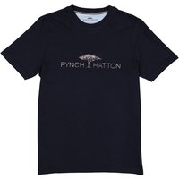 Fynch-Hatton Herren T-Shirt blau Baumwolle von FYNCH-HATTON