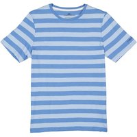 Fynch-Hatton Herren T-Shirt blau Baumwolle gestreift von FYNCH-HATTON