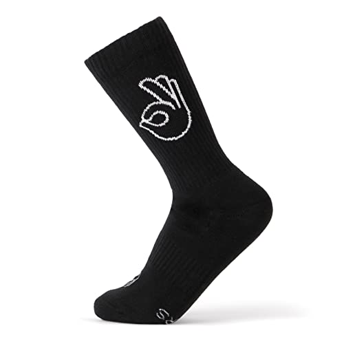 FYNGERS | OK | Sportsocken mit Handzeichen | Schwarz | Bio-Baumwolle | Top Qualität von FYNGERS