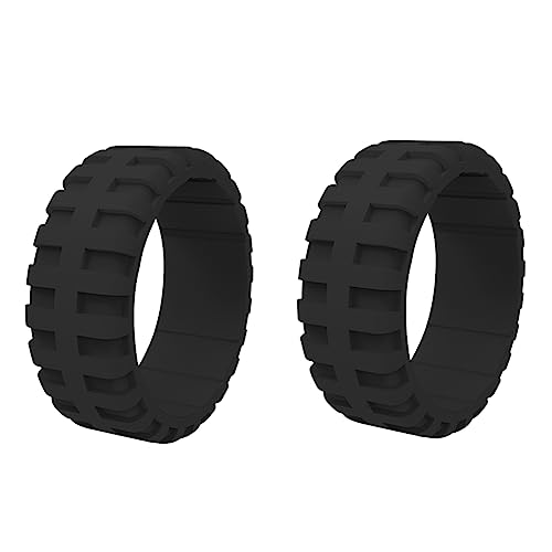 FYOBOT 2 Stück, Beliebt bei Frauen, Coole Silikonringe, Rechteckiger Silikon-Ehering, Umweltfreundlicher Reifen-Sportring, 9,0 Mm, 8 von FYOBOT