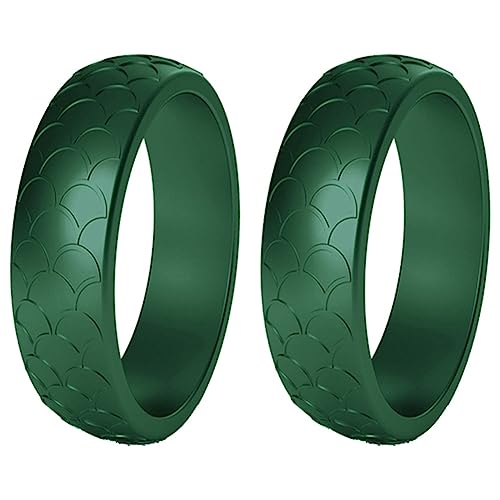 FYOBOT 2 Stück, Beliebt für Frauen, Coole Silikonringe, Silikon-Ehering, Umweltfreundlicher Outdoor-Sportring, 5,7 Mm, 8 von FYOBOT