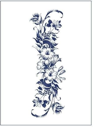 5 Stück Blumen-Arm-Saft Temporäre Tattoo-Aufkleber, Schlichter Blumen-Kompass, Englischer Buchstabe, Für Männer Und Frauen, Wasserdicht, Langlebig, Simuliertes Kräuter-Tattoo von FYRHLH