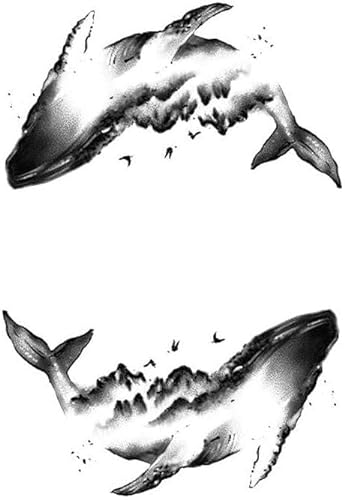 5 Stück Delphin Berg Saft Kräuter Temporäre Tattoo Aufkleber Für Männer Und Frauen Arm Realistische Tattoo Farbe Semi-Permanent von FYRHLH