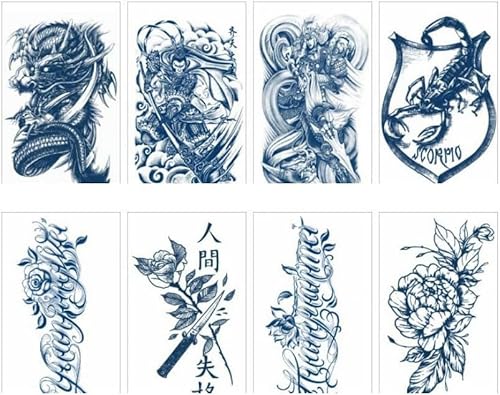 Kräuter-Tattoo-Aufkleber Für Männer Und Frauen, Wasserdicht, Semi-Permanent, Nicht Reflektierend, Blumenarm, Realistische Saft-Tattoo-Aufkleber-5 von FYRHLH