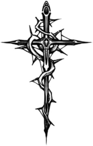 Thorn Cross Herbal Wasserdichte Semipermanente Tattoo-Aufkleber, Dauerhafte Amerikanische Blumen-Arm-Aufkleber Für Männer Und Frauen von FYRHLH