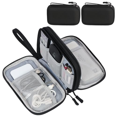 FYY Elektronik-Organizer-Tasche - Doppelschicht Reise Kabel Organizer Tasche - Wasserdichte All-in-One Tragetasche für Kabel, Ladegerät, Telefon, Festplatte von FYY