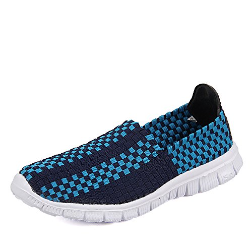 FZDX Herren Schuhe handgemachte elastische gewebte Slip-on leichte atmungsaktive Mode Outdoor Wanderschuhe von FZDX