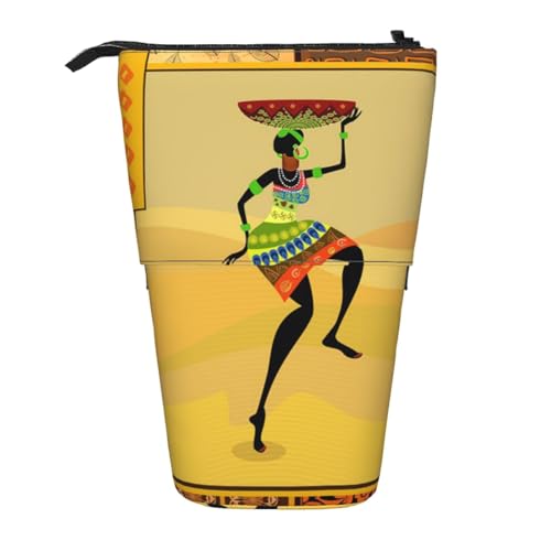 FZGGWYHL Afrikanische Frau bedruckte Bleistift-Teleskop-Tasche für Schreibwaren, Aufbewahrungstasche von FZGGWYHL