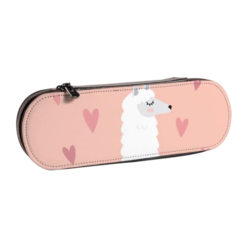 FZGGWYHL Alpakas bedrucktes Leder-Federmäppchen, tragbare Schreibwaren-Tasche, Aufbewahrungstasche von FZGGWYHL