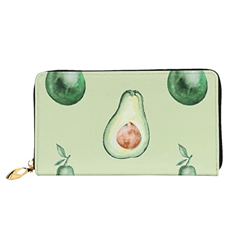 FZGGWYHL Avocado-Muster bedruckte Ledergeldbörse tragbar Reise Organizer Neutral Clutch Bag von FZGGWYHL