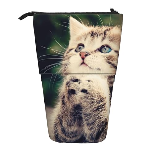 FZGGWYHL Bedrucktes Federmäppchen mit Katzen-Motiv, ausziehbar von FZGGWYHL
