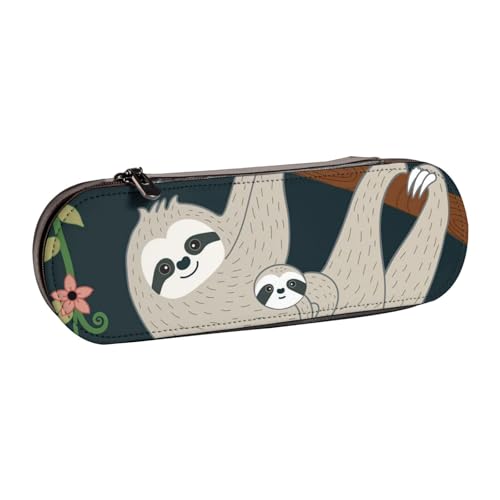 FZGGWYHL Federmäppchen aus Leder mit Cartoon-Tierdruck, tragbare Schreibwaren-Tasche, Aufbewahrungstasche von FZGGWYHL