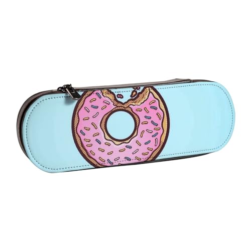 FZGGWYHL Federmäppchen aus Leder mit Donut-Motiv, tragbare Schreibwaren-Tasche, Aufbewahrungstasche von FZGGWYHL