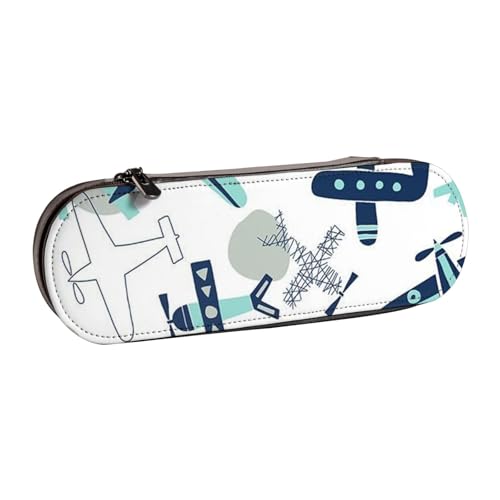 FZGGWYHL Federmäppchen aus Leder mit Flugzeug-Motiv, tragbare Schreibwaren-Tasche, Aufbewahrungstasche von FZGGWYHL