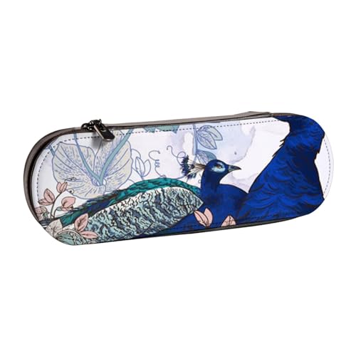FZGGWYHL Federmäppchen aus Leder mit Pfauenmuster, tragbare Schreibwaren-Tasche, Aufbewahrungstasche von FZGGWYHL