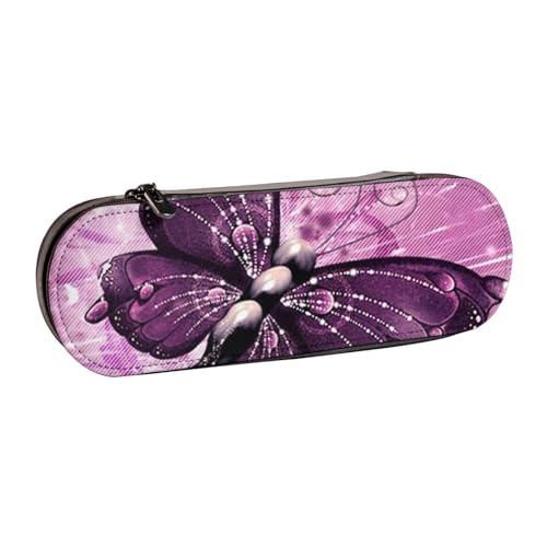 FZGGWYHL Federmäppchen aus Leder mit Schmetterlings-Motiv, tragbare Schreibwaren-Tasche, Aufbewahrungstasche von FZGGWYHL