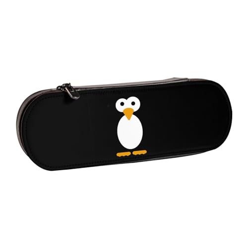 FZGGWYHL Federmäppchen aus Leder mit niedlichem Pinguin-Aufdruck, tragbare Schreibwaren-Tasche, Aufbewahrungstasche von FZGGWYHL