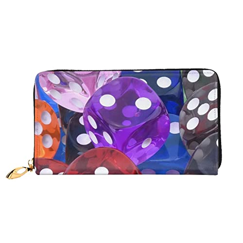 FZGGWYHL Games Dice Set Printed Leather Wallet Portable Travel Organizer Neutral Clutch Bag von FZGGWYHL