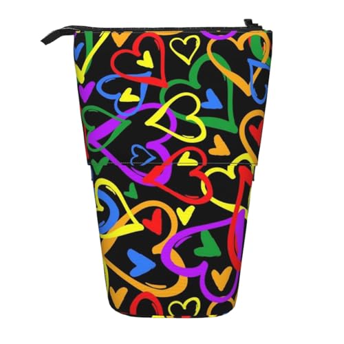 FZGGWYHL Gay Pride Regenbogen-bedruckte Bleistift-Teleskop-Tasche, tragbare Schreibwaren-Tasche, Aufbewahrungstasche von FZGGWYHL