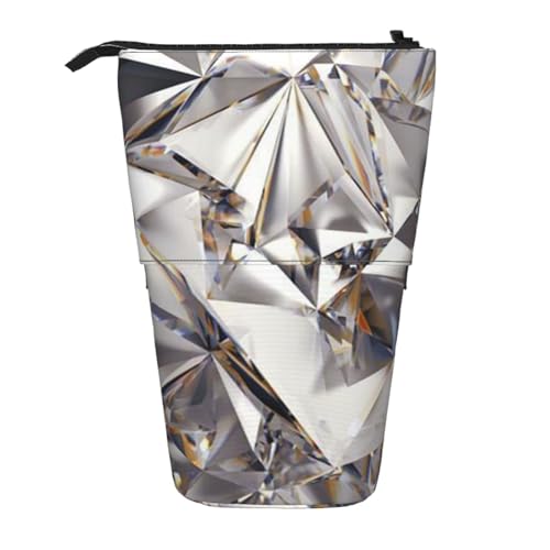 FZGGWYHL Glitzer, abstraktes Diamant-Kristallmuster, bedruckter Bleistift, Teleskop, tragbare Schreibwaren-Tasche, Aufbewahrungstasche FZGGWYHL Glitzer, abstraktes Diamant-Kristallmuster, bedruckter Bleistift, Teleskop, tragbare Schreibwaren-Tasche, Aufbewahrungstasche von FZGGWYHL