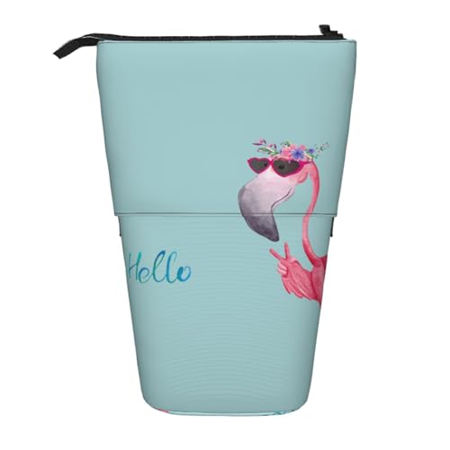 FZGGWYHL Hello Glasses Flamingo-bedruckte Bleistift-Teleskop-Tasche, tragbare Schreibwaren-Tasche, Aufbewahrungstasche FZGGWYHL Hello Glasses Flamingo-bedruckte Bleistift-Teleskop-Tasche, tragbare Schreibwaren-Tasche, Aufbewahrungstasche von FZGGWYHL