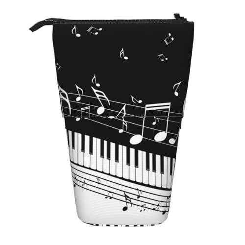 FZGGWYHL Klaviertasten mit Musiknoten bedruckter Bleistift Teleskop tragbare Schreibwarentasche Aufbewahrungstasche von FZGGWYHL