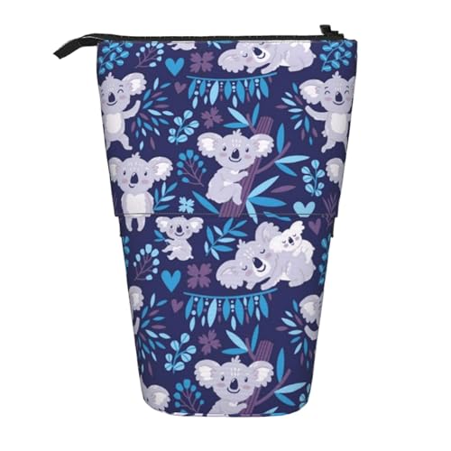 FZGGWYHL Lovely Koala Printed Pencil Telescopic Portable Stationery Pouch Storage Bag von FZGGWYHL