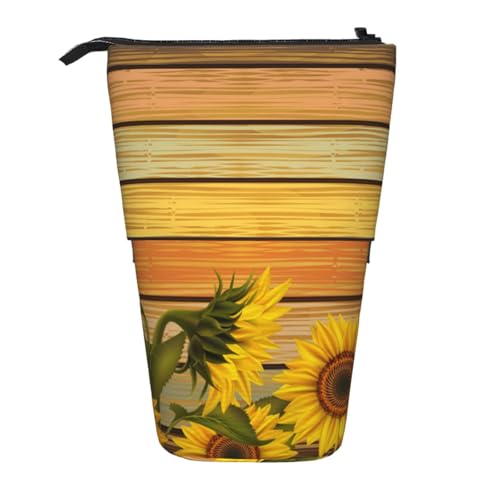 FZGGWYHL Malerbrett mit Sonnenblumen-Motiv, Teleskop, tragbare Schreibwaren-Tasche, Aufbewahrungstasche von FZGGWYHL