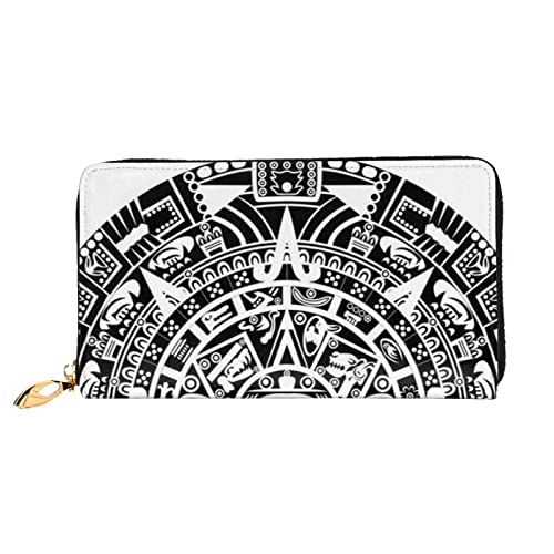 FZGGWYHL Maya-Kalender Ende der Welt Bedruckte Leder Geldbörse Tragbar Reise Organizer Neutral Clutch Bag von FZGGWYHL
