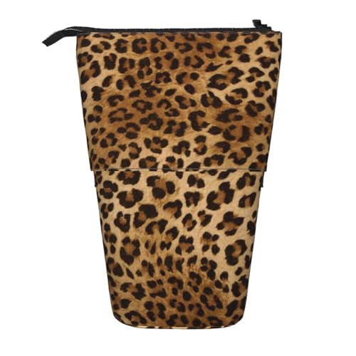 FZGGWYHL Niedlicher Leopardenmuster Bleistift Teleskop Tragbare Schreibwarentasche Aufbewahrungstasche von FZGGWYHL