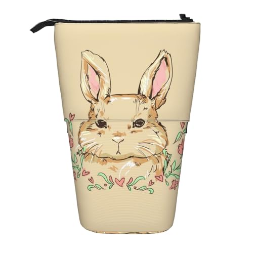 FZGGWYHL Niedlicher Osterhasen-bedruckter Bleistift-Teleskop, tragbare Schreibwaren-Tasche, Aufbewahrungstasche FZGGWYHL Niedlicher Osterhasen-bedruckter Bleistift-Teleskop, tragbare Schreibwaren-Tasche, Aufbewahrungstasche von FZGGWYHL