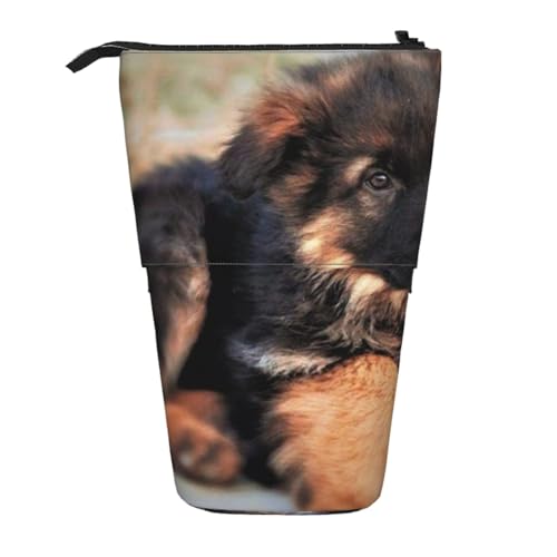 FZGGWYHL Niedlicher deutscher Schäferhund, bedruckter Bleistift, Teleskop, tragbare Schreibwaren-Tasche, Aufbewahrungstasche von FZGGWYHL
