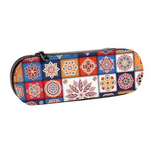 FZGGWYHL Retro Flowwer Federmäppchen aus bedrucktem Leder, tragbare Schreibwaren-Tasche, Aufbewahrungstasche von FZGGWYHL