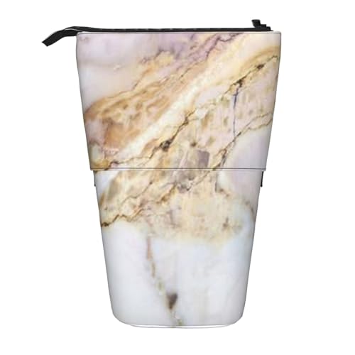 FZGGWYHL Teleskop-Federmäppchen mit Marmor-Aufdruck, ausziehbar von FZGGWYHL