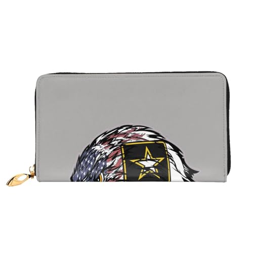 FZGGWYHL US Army Cool American Flag Adler Printed Leather Wallet Portable Travel Organizer Neutral Clutch Bag von FZGGWYHL