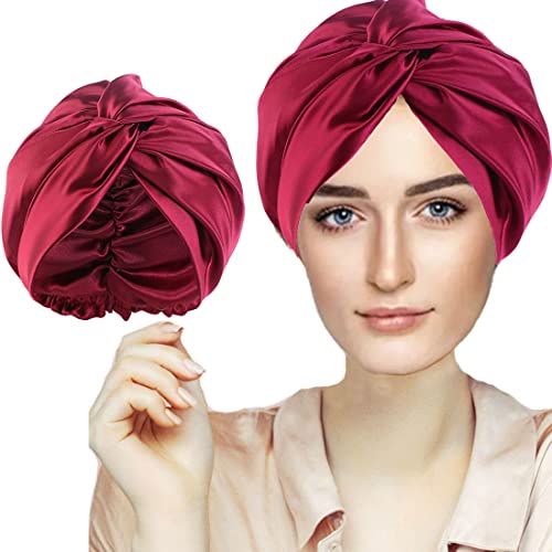 Seidenhaube zum Schlafen, Schlafmütze Schlafhaube Seide, Silk Bonnet, Superweiche Kunstseide Haarpflege Nachtmütze, Satin Bonnet Haarhaube mit Gummiband, Geeignet zum Waschen, Make-Up und Sport Seidenhaube zum Schlafen, Schlafmütze Schlafhaube Seide, Silk Bonnet, Superweiche Kunstseide Haarpflege Nachtmütze, Satin Bonnet Haarhaube mit Gummiband, Geeignet zum Waschen, Make-Up und Sport von FZHGVML