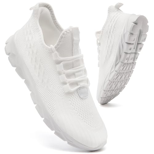 FZJIALI Sneakers Damen Laufschuhe Weiss Schuhe Damen Sommer Turnschuhe Leichte Gym Schuhe Sport Fitnessschuhe Joggingschuhe Hallenschuhe Sneaker Weiß 42 von FZJIALI