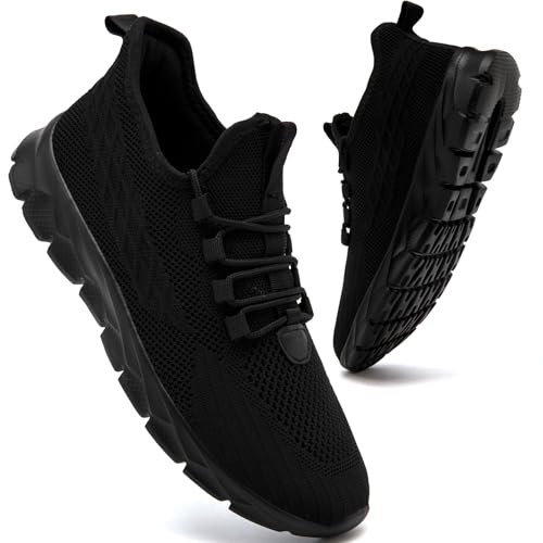 FZJIALI Sportschuhe Damen Sneaker Turnschuhe Schwarz Schuhe Leichte Laufschuhe Hallenschuhe Atmungsaktiv Straßenlaufschuhe Fitnessschuhe Joggingschuhe Walkingschuhe Tennisschuhe Damen Schwarz 40 von FZJIALI