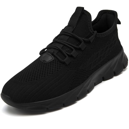 FZJIALI Sportschuhe Herren Schwarz Schuhe Laufschuhe Turnschuhe Sommerschuhe Slip on Sneaker StraßEnlaufschuhe Walkingschuhe Joggingschuhe Fitness Männer Schuhe Schwarz 45 von FZJIALI