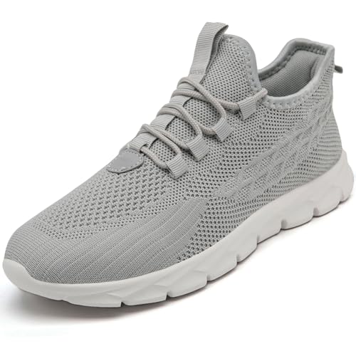 FZJIALI Turnschuhe Herren Schuhe Sneakers Grau Sommerschuhe Laufschuhe Sport Schuhe Gym Slip on Sneaker StraßEnlaufschuhe Walkingschuhe Joggingschuhe Fitness Männer Schuhe Slippes Grau 47 von FZJIALI