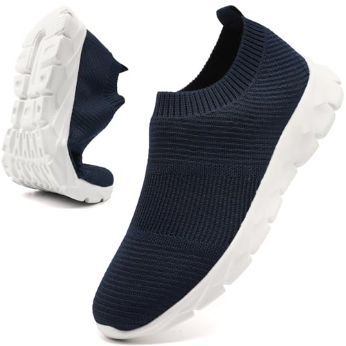 Slip on Schuhe Herren Sportschuhe Turnschuhe Sneaker StraßEnlaufschuhe Laufschuhe Sommerschuhe Blau Hallenschuhe Joggingschuhe Fitness Männer Shoes 43 von FZJIALI