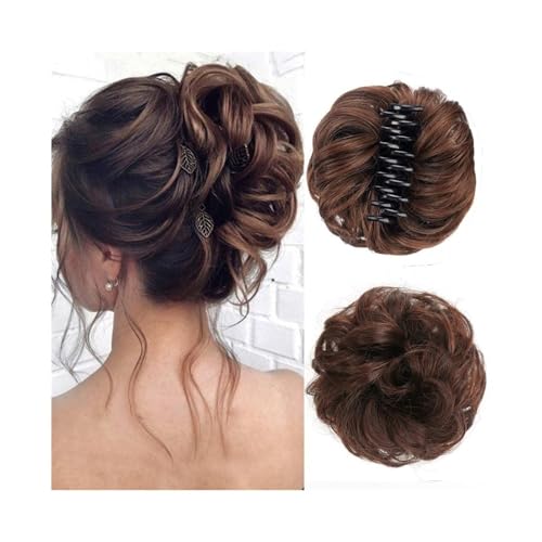 Haarteile Haarteile mit Krallenclip und unordentlichem Dutt for Frauen, gewellt, lockig, synthetische Clip-in-Pferdeschwanz-Extensions Täglicher Gebrauch(2M30) von FZL02068LM