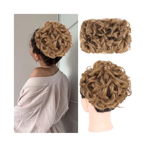 Haarteile Unordentliches, gewelltes Dutt-Haarteil, synthetisches, elastisches Pferdeschwanz-Clip-in-Haarteil mit Kordelzug for schwarze Frauen Täglicher Gebrauch(27#) von FZL02068LM
