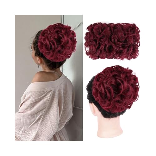 Haarteile Unordentliches, gewelltes Dutt-Haarteil, synthetisches, elastisches Pferdeschwanz-Clip-in-Haarteil mit Kordelzug for schwarze Frauen Täglicher Gebrauch(Bug#) von FZL02068LM